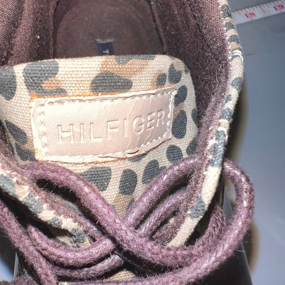 Tommy Hilfiger Women’s Size 9M lace up leopard leather sole duck shoe Y2K - Picture 6 of 8